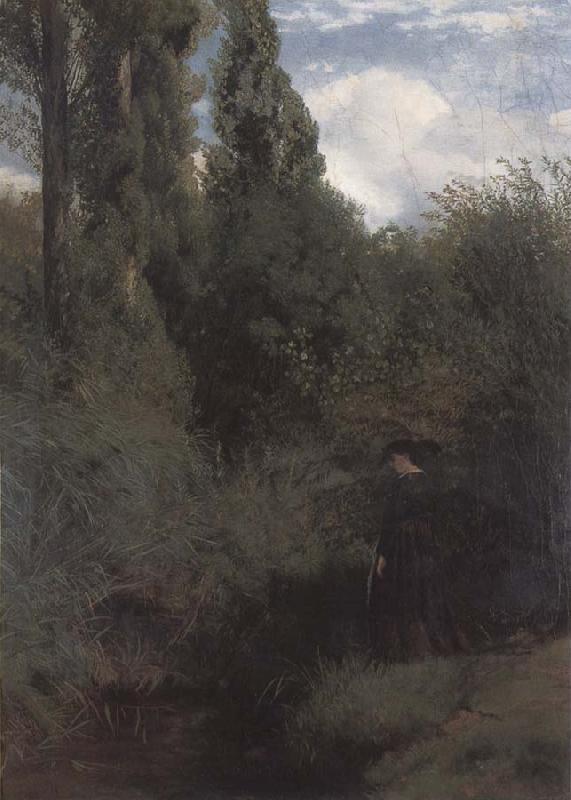 Hans Thoma Marsh on the Rhine oil painting image